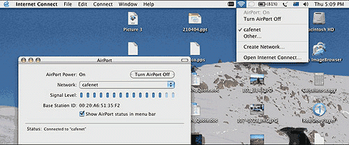 AirPort menu